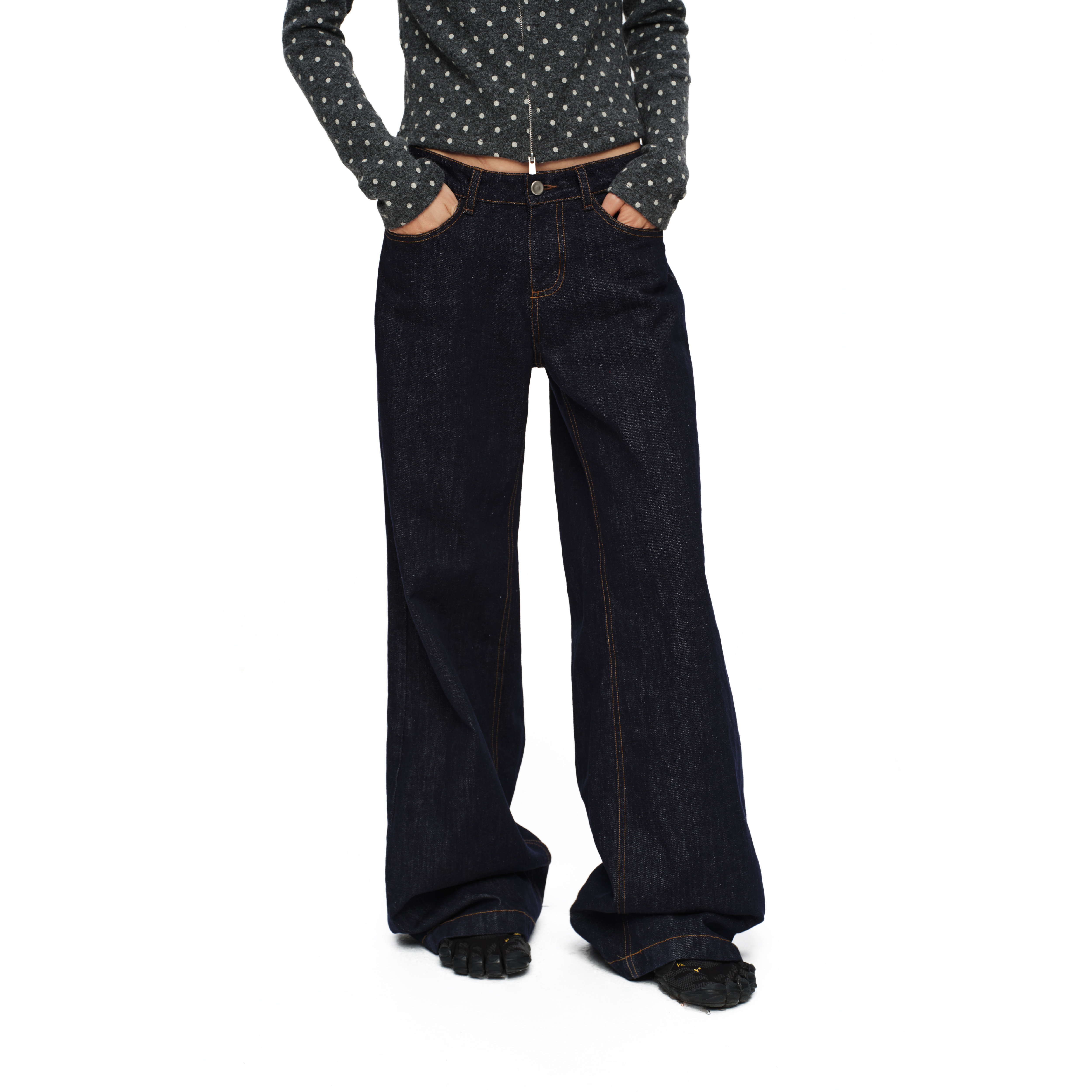 oinimi 原色复古低腰直筒牛仔裤 显瘦窄阔腿长裤,女装/女士精品,牛仔裤,淘宝优惠券,粉丝福利购,淘宝优惠卷