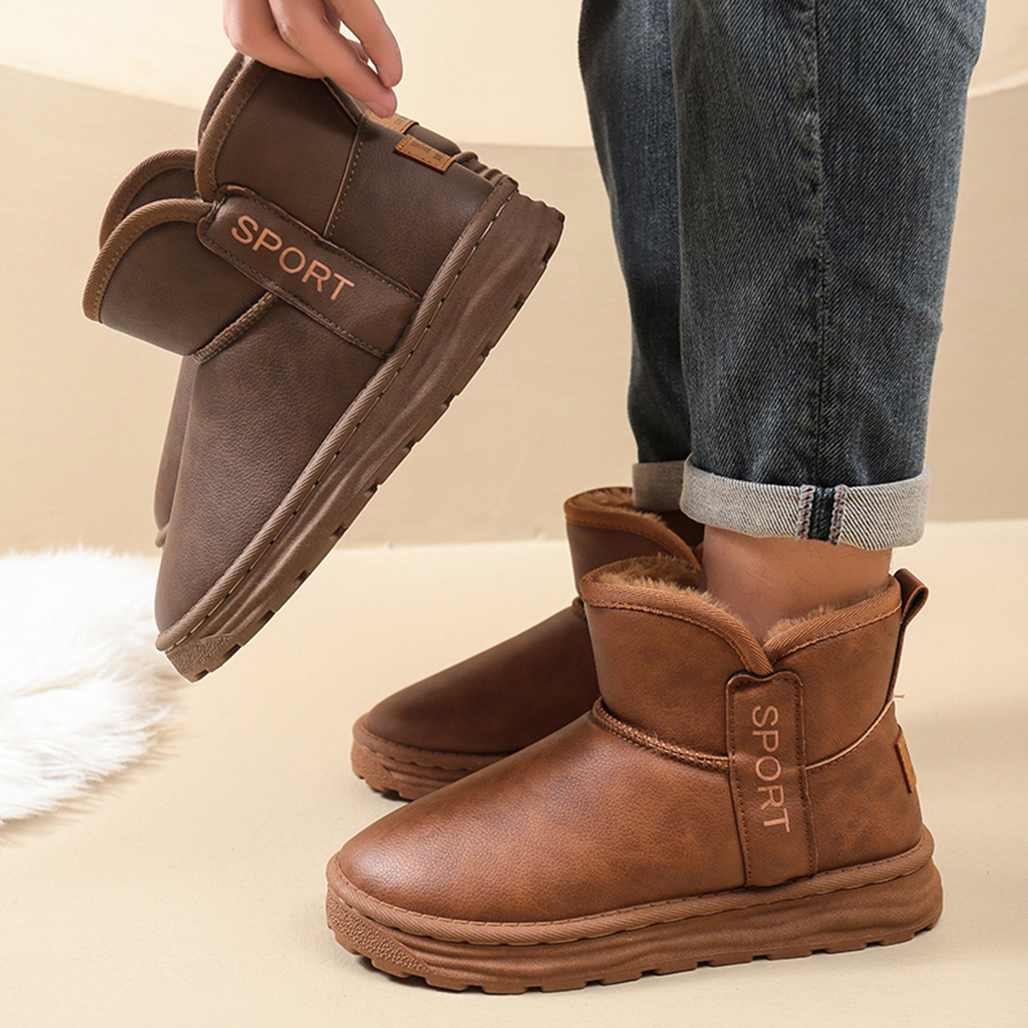 雪地靴男2025冬季新款保暖男鞋