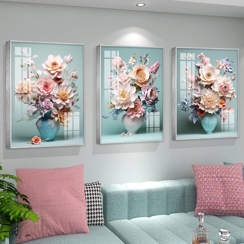 客厅装饰画现代简约沙发背景墙挂画轻奢高级感北欧小清新艺术壁画