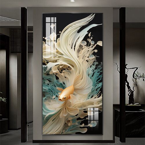 现代轻奢玄关背景墙装饰画高级感单幅过道走廊立体感壁画抽象挂画