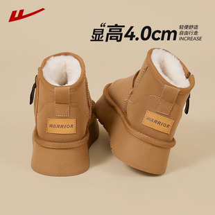 子皮面防泼水保暖棉鞋 回力雪地靴女款 面包鞋 加绒加厚2025新款 冬季