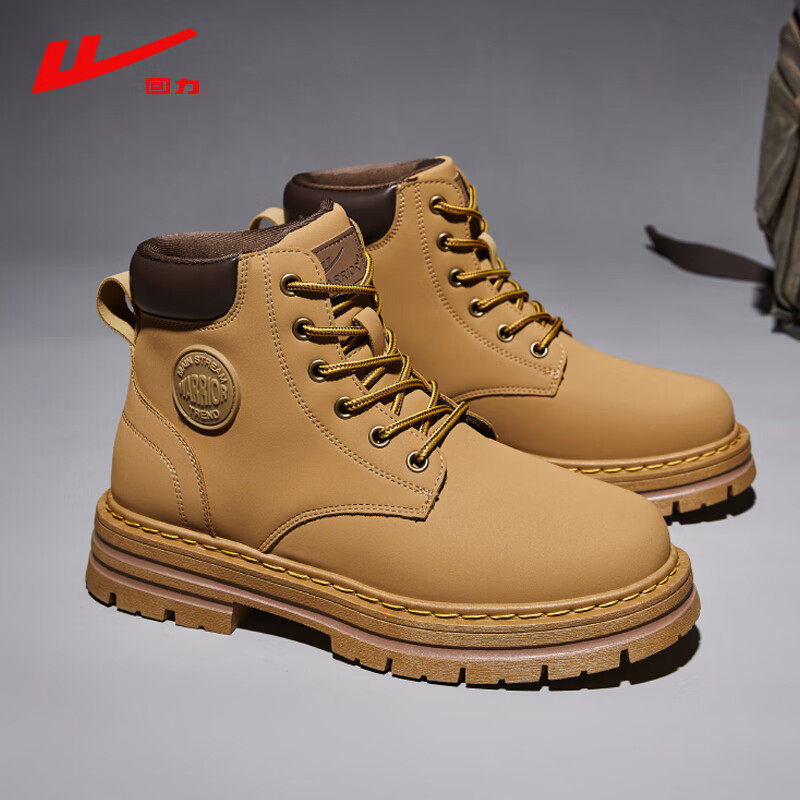 回力马丁靴男款2025新款爆款冬季加绒加厚户外大黄靴工装靴女款,流行男鞋,马丁靴,淘宝优惠券,粉丝福利购,淘宝优惠卷