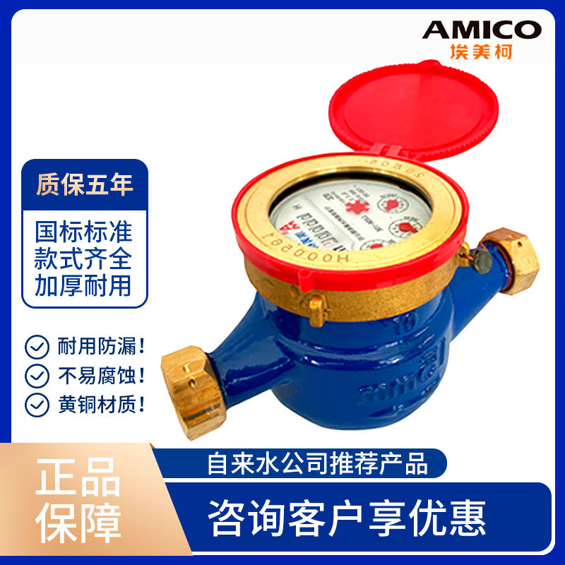 埃美柯宁波水表热水4分铁壳旋翼式湿式高温家用自来水数字热水表图片