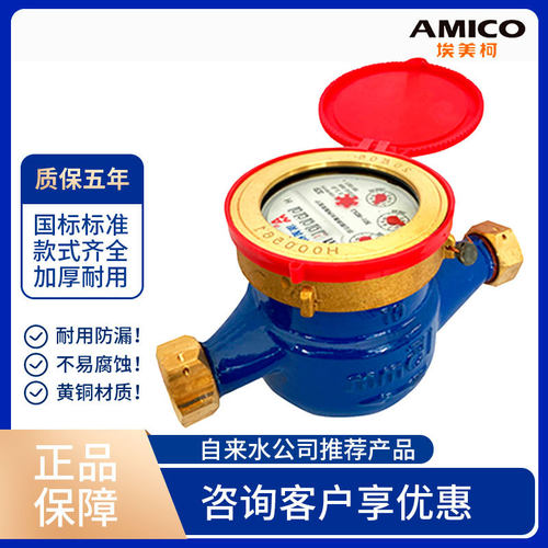 埃美柯宁波水表热水4分铁壳旋翼式湿式高温家用自来水数字热水表