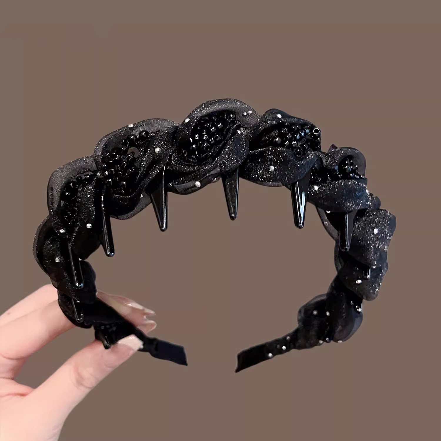 高级感时尚洋气串珠水晶麻花辫发箍高颅顶带齿头箍轻奢压发卡发捆,饰品/流行首饰/时尚饰品新,发饰,淘宝优惠券,粉丝福利购,淘宝优惠卷