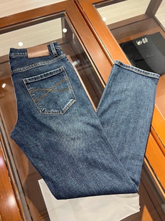 简约微弹牛仔裤 男士 子 丹宁水洗中腰直筒休闲长裤 老钱风秋冬新款