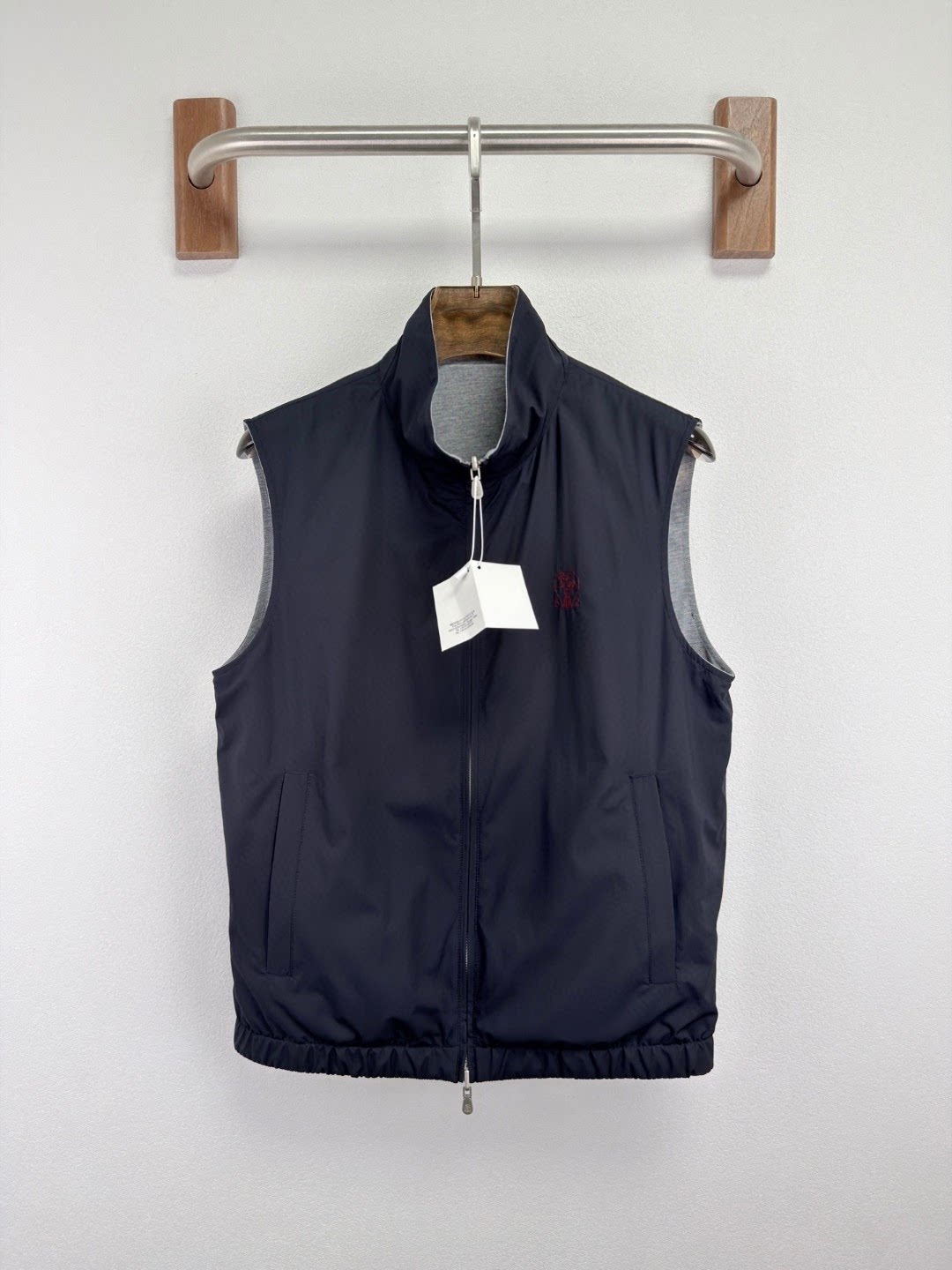 意式老钱风男装2026春夏新款莫代尔羊毛混纺双面穿马甲夹克外套