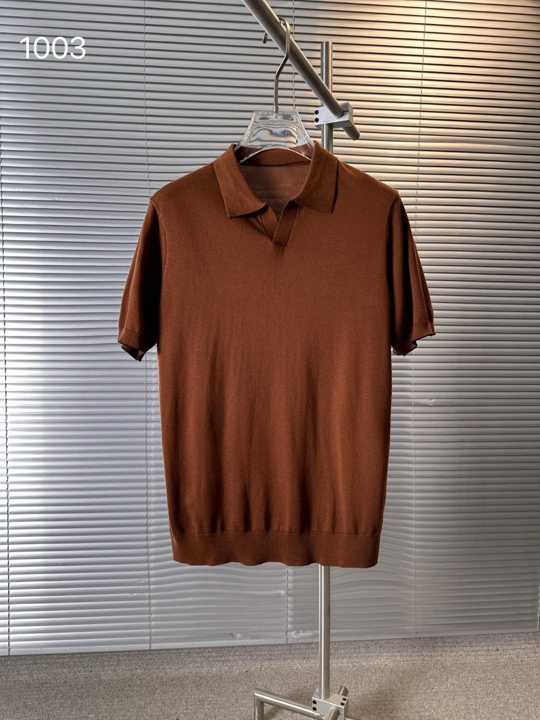 意式老钱风男装桑蚕丝针织短袖T恤男夏季海鸥领polo衫翻领半袖