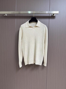 翻领polo衫 20%羊绒80%羊毛商务简约休闲长袖 ZZ老钱风轻奢男装 意式