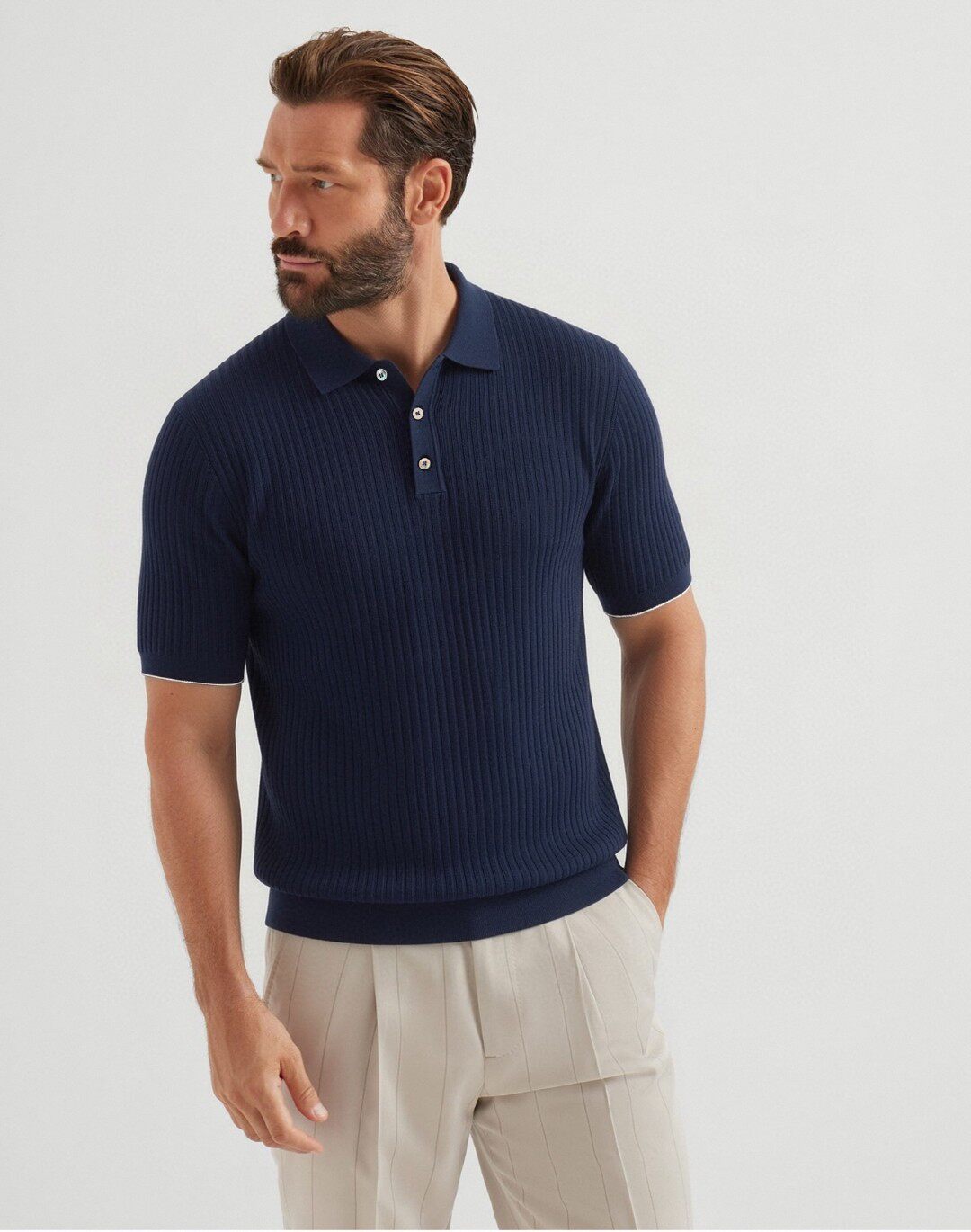 意式老钱风男装2026夏季新款翻领轻奢针织商务休闲男士短袖POLO衫