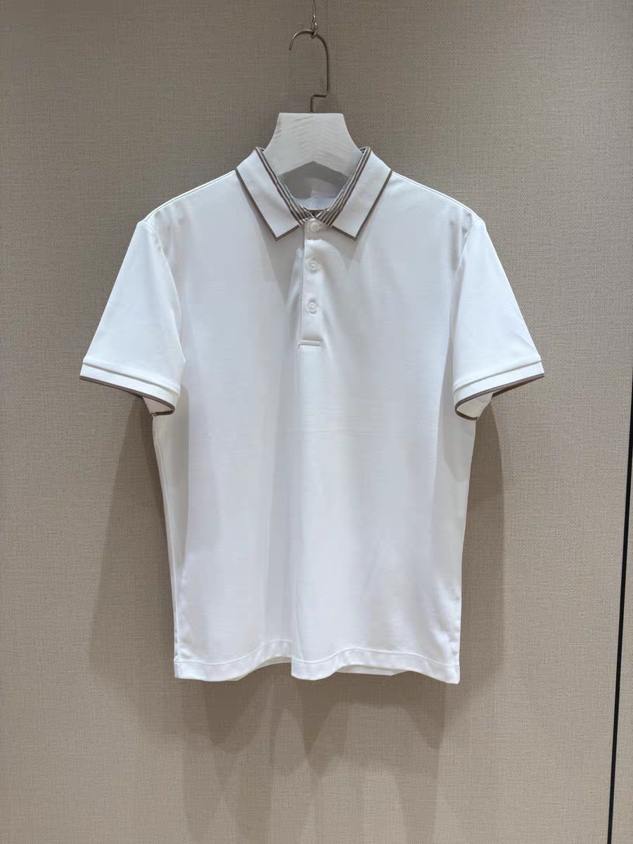 意式老钱风轻奢男装26夏季珠地棉翻领商务休闲刺绣字母短袖POLO衫