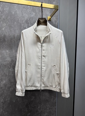 意式老钱风男装26春夏新款时尚字母徽章商务防风立领外套男士夹克