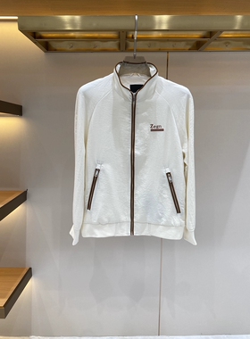 意式ZZ老钱风男装早春新款刺绣字母徽章男士休闲百搭连帽夹克外套