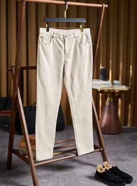 意式ZZ老钱风男装2026春季新款商务休闲简约直筒百搭牛仔裤