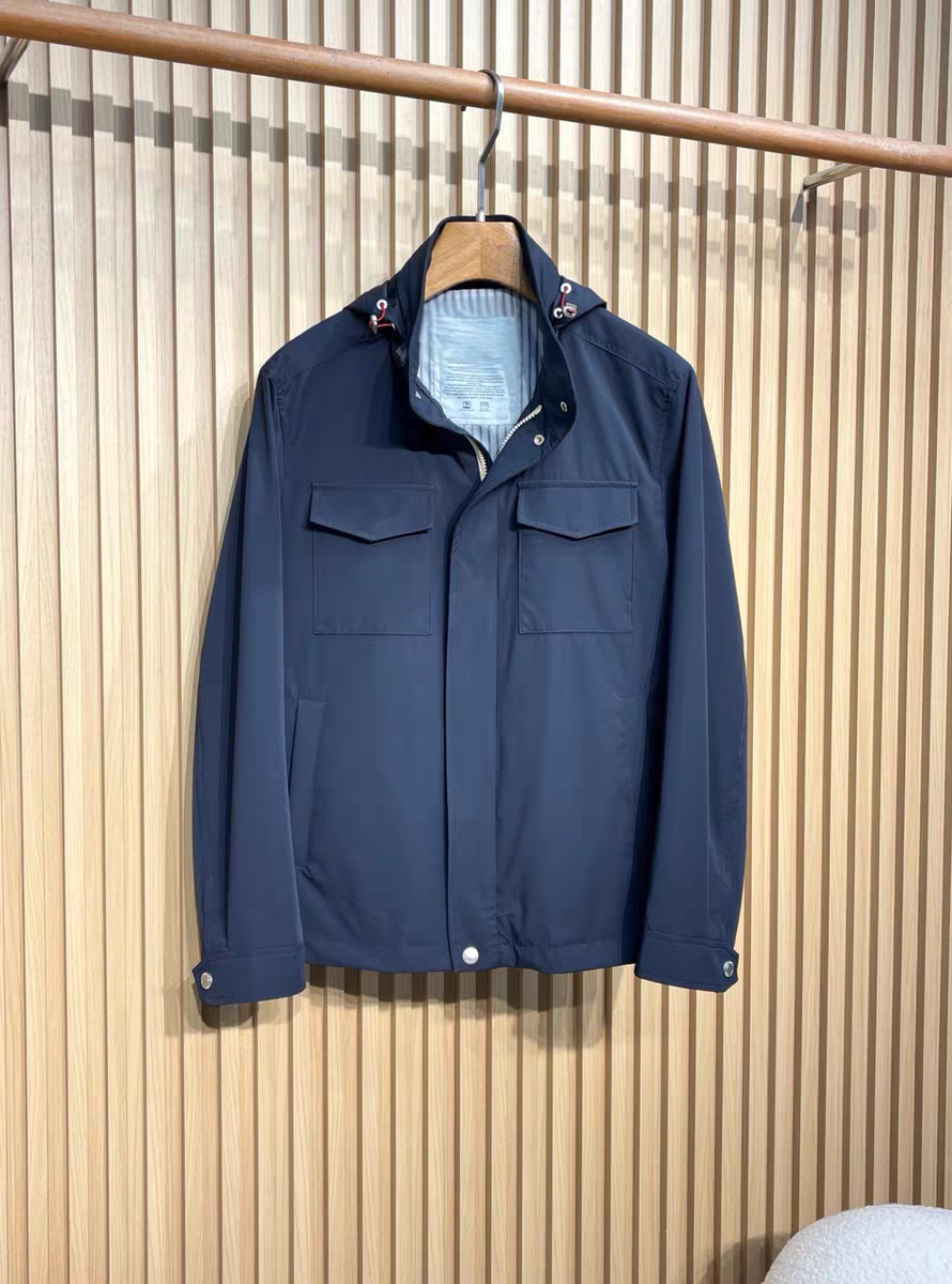 意式老钱风轻奢男装26春款可隐藏连帽商务简约防风休闲夹克外套