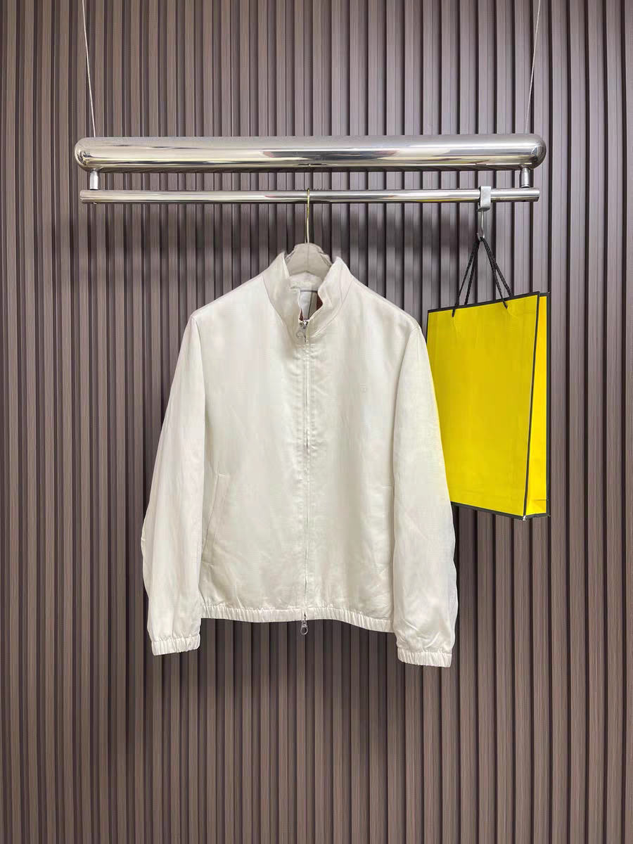 意式老钱风轻奢男装26春款亚麻混纺立领双拉链简约休闲夹克外套