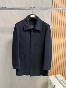 羊毛呢大衣商务翻领夹克外套男 秋冬欧美轻奢休闲中长款 意式 Z亚版