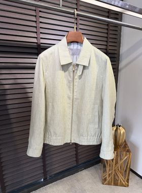 意式老钱风男装26春夏亚麻翻领夹克外套男士商务休闲通勤上衣