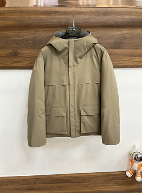 意式是ZZ秋冬新款时尚户外商务防风90%白鹅绒连帽外套男士羽绒服