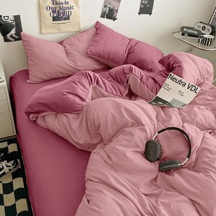 A类婴儿棉软糯贴身床单被套四件套床上用品学生宿舍床三件套床笠4