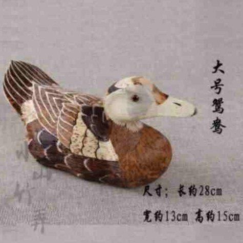 纯手工民间工艺鸳鸯笋壳笋皮编制制作竹编鸭子茶宠摆件居家饰品