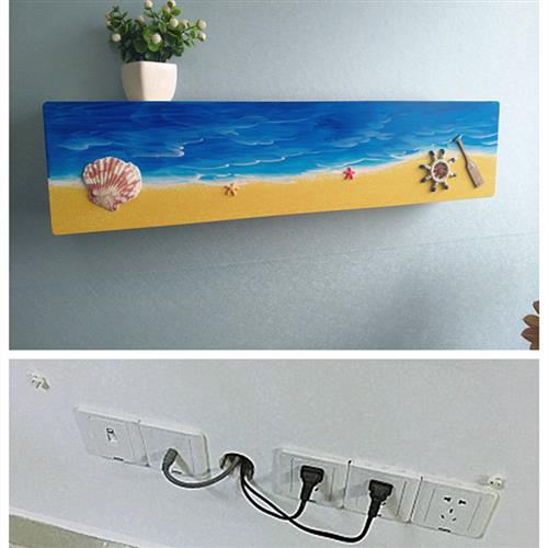 简约创意背景墙面插座开关遮挡箱收纳盒插排插装饰电线收纳箱开门