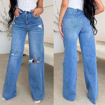 high wais jeans women trousers Fashion elastic ladies pants