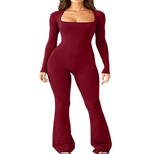 Belly slimming plus size stretch jumpsuit women高弹连体裤女