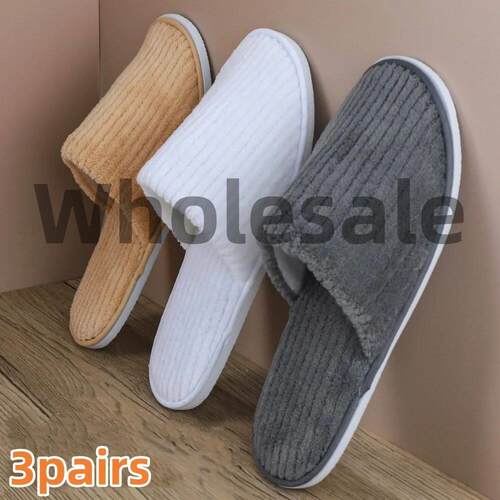 Hot 3 Pairs Non-slip Disposable Hotel Slippers Top Quality T