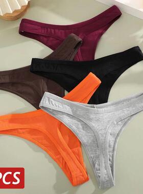 4PCS/Set Cotton Panties for Women Sexy Low Rise G-String Tho