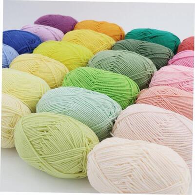 4 strands of milk cotton wool ball hand-woven wool