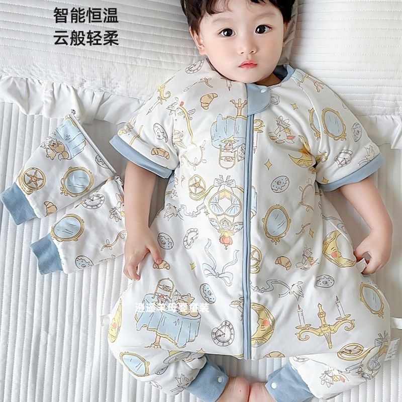 婴儿睡袋秋冬宝宝夹棉可拆袖防踢被儿童纯棉豆豆绒防惊跳分腿睡衣,婴童用品,睡袋/防踢被,淘宝优惠券,粉丝福利购,淘宝优惠卷