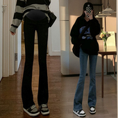 弹力修身 显瘦喇叭裤 冬季 孕妇裤 孕妇拖地裤 新款 加绒牛仔裤 2023春季