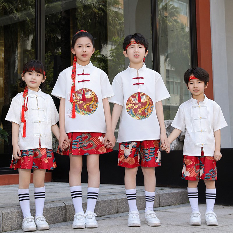 小学生中国风合唱团朗诵演出服儿童汉服马面裙男女童六一表演班服