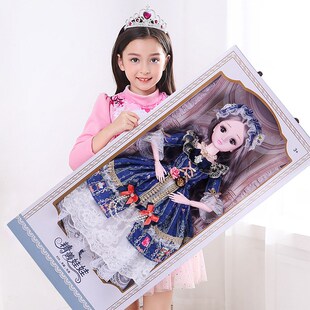 60厘米眨眼音乐公主娃娃公主换装打扮过家家女孩儿童玩具生日礼物