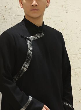 西藏藏族藏服上衣男传统锅庄民族風藏式生活新款衬衣藏装藏式亚麻