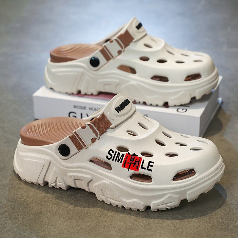 洞洞鞋男潮夏季踩屎感外穿防滑包头拖鞋男款户外开车沙滩运动凉鞋,流行男鞋,包头拖,淘宝优惠券,粉丝福利购,淘宝优惠卷