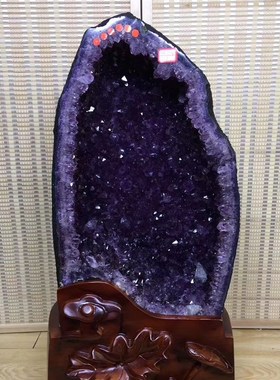 天然水晶洞紫晶块摆件原矿聚宝盆水晶原石紫水晶家居办公室装饰品