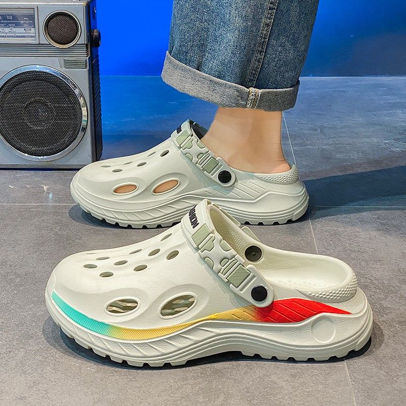 洞洞鞋男夏季外穿防滑耐磨休闲运动包头拖鞋男生大码海边沙滩凉鞋,流行男鞋,包头拖,淘宝优惠券,粉丝福利购,淘宝优惠卷