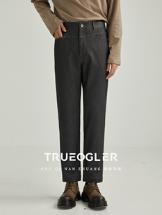 【款式】厚重拉丝牛仔裤男士春秋季新款休闲裤直筒裤腿宽松男士长