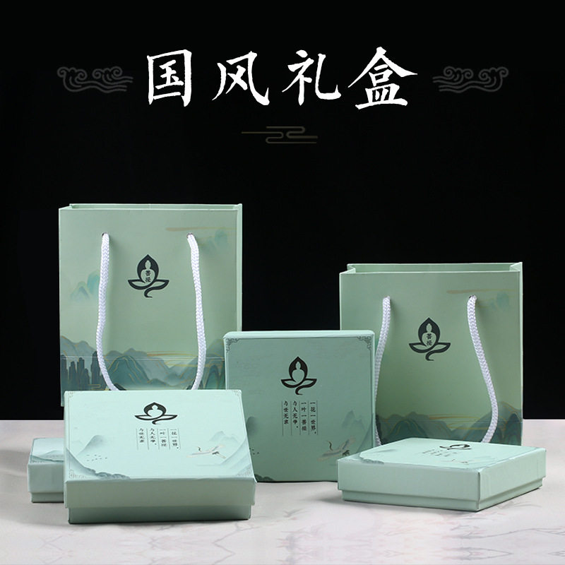 精品礼盒菩提手串手链精美流苏礼盒弹力绳国风礼盒抛光棉