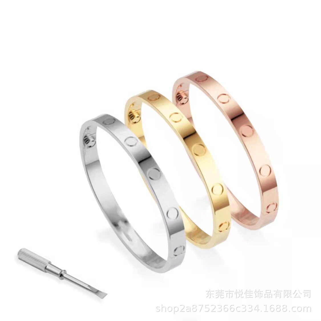 厂家直销卡加五代钛钢螺丝手镯不易掉色18k情侣时尚不锈钢手环女