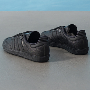 阿迪达斯三叶草正品女黑色德训鞋秋季新款透气运动休闲鞋