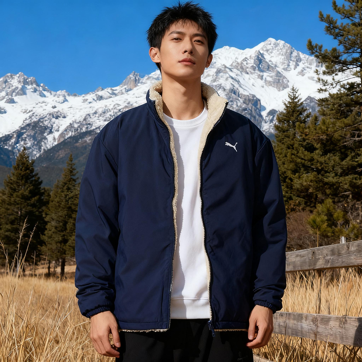 彪马PUMA男装羽绒服两面穿外套