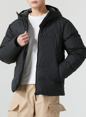 adidas阿迪达斯羽绒服男装冬季新款休闲服连帽保暖羽绒外套JV6187