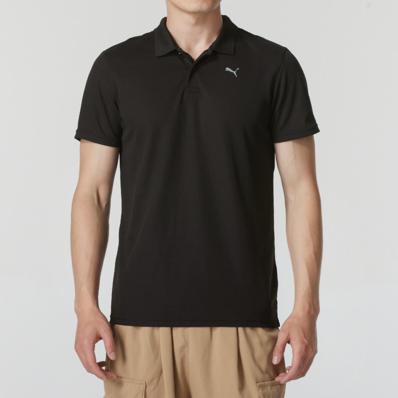 PUMA彪马翻领短袖男夏季新款运动服黑色POLO衫半袖T恤521933,运动服/休闲服装,运动T恤,淘宝优惠券,粉丝福利购,淘宝优惠卷