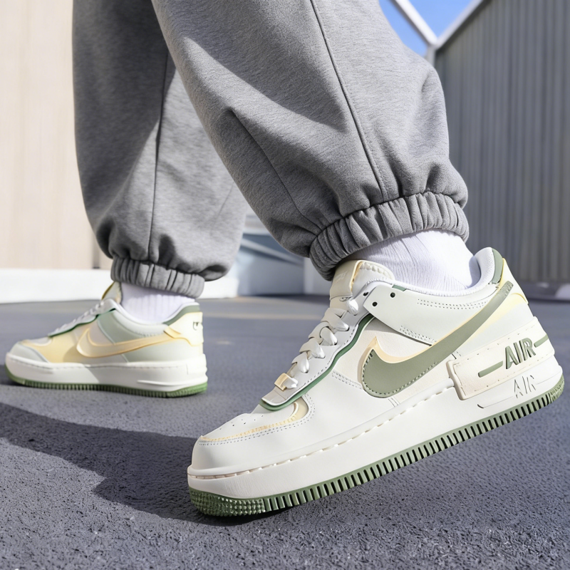 耐克女鞋官方正品Nike Air Force1AF1空军一号板鞋白绿休闲运动鞋
