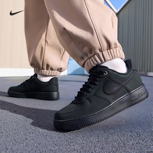 Nike耐克官方正品男鞋AF1空军一号黑色黑武士运动休闲鞋低帮板鞋