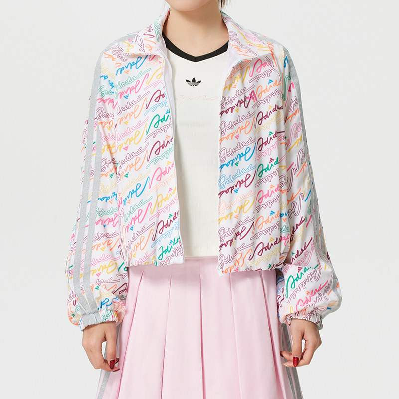 阿迪达斯（adidas）外套女装 2026春季新款运动服跑步潮流涂鸦时