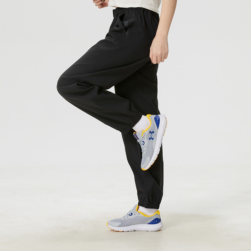 安德玛女裤运动裤春秋款梭织透气抽绳腰带跑步健身休闲束脚长裤